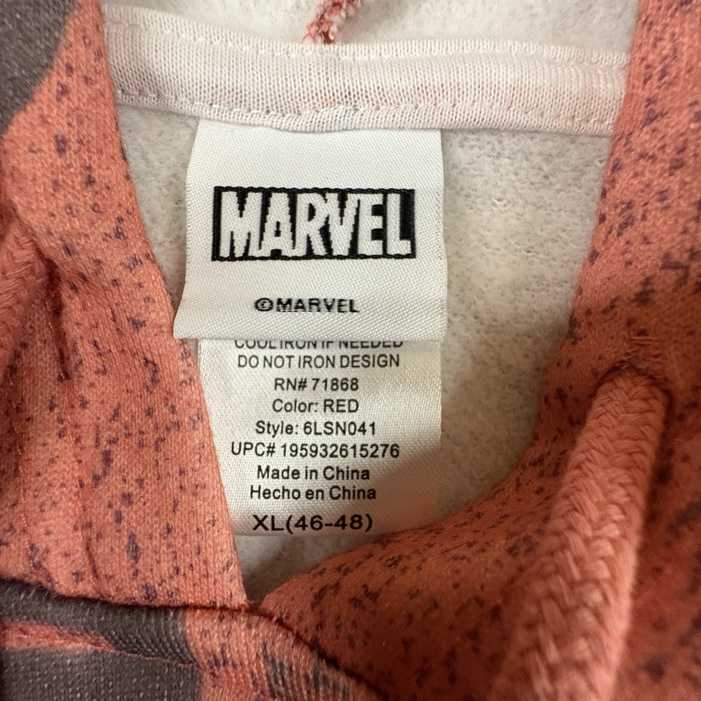 Marvel Men's XL Red Deadpool AOP Pullover Hoodie Comic Graphic SEE DESCRIPTION - Picture 3 of 15